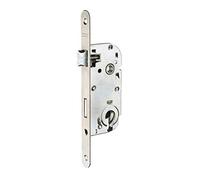 THIRARD Boîtier de Serrure Encastrable à Cylindre, Inox, 59x135 mm | Axe 40 mm, Pour Porte d'Entrée, Bouts Ronds, Entraxe 70 mm, Carré 7 mm, Réversible Droite/Gauche, 1 Point de Fermeture, Zinc