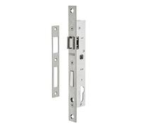 THIRARD - Boîtier de Serrure Encastrable à Cylindre pour Menuiserie Métallique - Axe 16.5 mm - Bouts Carrés - Zingué - Coffre Acier - Têtière Inox - Pêne Alliage Nickelé - Gâche Plate Inox - Gris