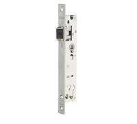 THIRARD - Boîtier de Serrure Encastrable à Cylindre pour Menuiserie Métallique - Axe 21 mm - L36 - Bouts Carrés - Inox - Coffre Acier Épaisseur 15 mm - Têtière Inox - Demi-Tour Réversible - Gris