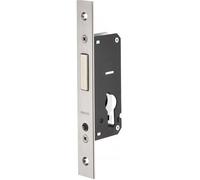 Boitier de serrure encastrable à cylindre pour menuiserie métallique, axe 27mm, pêne dormant seul, bouts carrés, inox - THIRARD