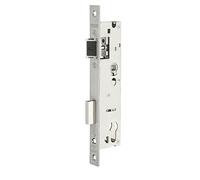 Boitier de serrure encastrable à cylindre pour menuiserie métallique, axe 30mm, entr'axe 92mm, bouts carrés, inox - THIRARD