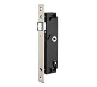 THIRARD - Boitier de Serrure Encastrable à Cylindre pour Portail - Axe 40 mm - Bouts Carrés - Noir - Coffre ABS Épaisseur 22 mm - Têtière Inox - Pêne Réglable - Demi-Tour Réversible