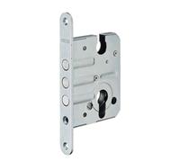 THIRARD - Boitier de serrure encastrable à cylindre pour porte d'entrée, axe 50mm, bouts ronds, 3 pênes, zingué - THIRARD