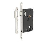 THIRARD - Boitier de serrure encastrable à cylindre pour porte d'entrée, axe 60mm, bouts ronds, nickelé