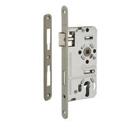 THIRARD - Boîtier de Serrure Encastrable à Cylindre pour Porte d'Entrée - Droite - Axe 55 mm - Bouts Ronds - Mécanisme à 2 Tours - Gâche Équerre Acier - Coffre Acier Cambré - Gris