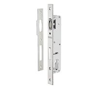 THIRARD - Boîtier de Serrure Encastrable à Rouleau à Cylindre pour Menuiserie Métallique - Axe 20 mm - Bouts Carrés - Zingué - Coffre Acier - Têtière Inox - Pêne Alliage Nickelé - Gâche Inox - Gris