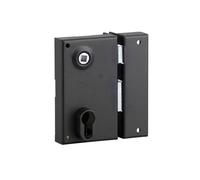Boitier de serrure verticale en applique double entrée à fouillot pour entrée droite axe 45mm 73x125mm noir - THIRARD