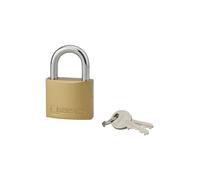 THIRARD - Cadenas à Clé - 50mm pour Intérieur avec Anse en Acier Cémenté - Corps en Laiton Monobloc - Mécanisme à Goupilles - Double Ancrage - 2 Clés en Acier Nickelé - Jaune/Doré