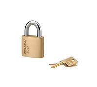 THIRARD - Cadenas déral Lock 530-50 mm - Laiton Monobloc - Anse en Acier Cémenté Nickelé - Double Verrouillage - 2 Clés Incluses - Protection Anti-Perçage et Crochetage - Jaune/Doré