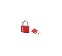 THIRARD - Cadenas à Clé Modèle Nautic - Laiton Monobloc - Anse Acier Cémenté Nickelé - Usage Intérieur et Extérieur - Livré avec 3 Clés - Ø 35 mm - Rouge