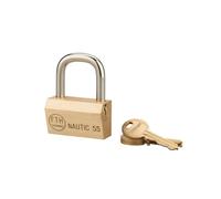 THIRARD Cadenas à Clé Octo-P 50 mm Nautic, Acier Cémenté Nickelé | Anse Protégée, Mécanisme à Goupilles, Double Verrouillage, 3 Clés Réversibles, Modèle OCTO.