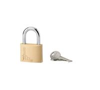 THIRARD - Cadenas à Clé Type 1-35mm - Laiton Monobloc - Anse en Acier Cémenté Nickelé - Mécanisme à Goupilles - Double Ancrage - 2 Clés en Acier Nickelé - Jaune