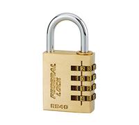 THIRARD - Cadenas à Combinaison RB 40 mm - Laiton Monobloc - 4 Chiffres - Anse en Acier Nickelé - Idéal pour Armoires et Vestiaires - Sécurité Renforcée - Extérieur - Jaune