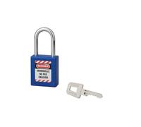 THIRARD Cadenas de Consignation 40 mm, Anse 38 mm, Bleu | Cadenas LOTO à clé unique pour condamner un point d'énergie et identifier l'intervenant durant la maintenance industrielle.