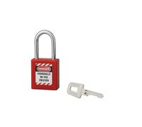THIRARD Cadenas de Consignation 40 mm, Anse 38 mm, Rouge | Cadenas LOTO à clé unique pour condamner un point d'énergie et identifier l'intervenant durant la maintenance industrielle.
