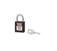 THIRARD Cadenas de Consignation 40 mm, Anse Acier 25 mm, Noir | Cadenas LOTO à clé unique pour condamner un point d'énergie et identifier l'intervenant durant la maintenance industrielle.
