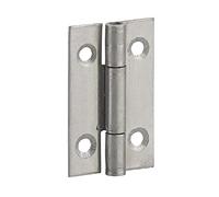 THIRARD - Charnière de Porte de Meuble - Inox 309 - Simple Feuille Acier Décapé - Nœud Roulé - Compatible Portes Légères - Installation Facile - 50 x 30 mm - Gris