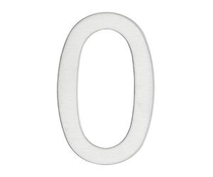 THIRARD - Chiffre 0 Adhésif - Acier Inoxydable - Résistance Aux Intempéries - Adhésif 3M Puissant - Hauteur 76 mm - Gris - Design Élégant - Applications Décoratives