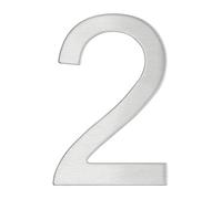 THIRARD - Chiffre 2 Adhésif - Acier Inoxydable - Résistance Aux Intempéries - Adhésif 3M Puissant - Hauteur 76 mm - Gris - Design Élégant - Applications Décoratives