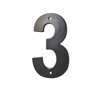 THIRARD - Chiffre 3 à Visser - Alliage Métallique - Extérieur - Idéal pour Numéro de Maison et Boîte aux Lettres - Résistant aux Intempéries - Hauteur 80 mm - Noir