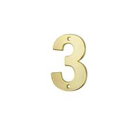 THIRARD - Chiffre 3 - Laiton - À Visser - Doré - Pour Numéro de Maison et Plaque d'Adresse - Résistant Aux Intempéries - H.51 mm - Installation Facile
