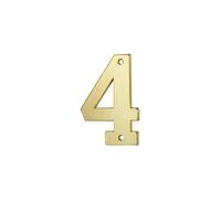 THIRARD - Chiffre 4 - Laiton - À Visser - Doré - Pour Numéro de Maison et Plaque d'Adresse - Résistant Aux Intempéries - H.51 mm - Installation Facile