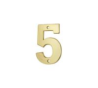 THIRARD - Chiffre 5 - Laiton - À Visser - Doré - Pour Numéro de Maison et Décoration Extérieure - Résistant Aux Intempéries - H.51 mm - Installation Facile