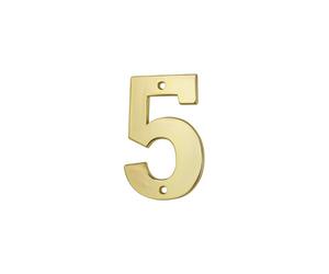 THIRARD - Chiffre 5 - Laiton - À Visser - Doré - Pour Numéro de Maison et Décoration Extérieure - Résistant Aux Intempéries - H.51 mm - Installation Facile
