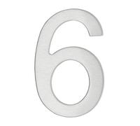 THIRARD - Chiffre 6 Adhésif - Acier Inoxydable - Résistance Aux Intempéries - Adhésif 3M Puissant - Hauteur 76 mm - Gris - Design Élégant - Applications Décoratives