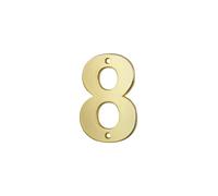 THIRARD - Chiffre 8 - Laiton Doré - À Visser - Idéal pour Numéro de Maison et Plaque d'Adresse - Résistant Aux Intempéries - Hauteur 51 mm - Fixation Sécurisée - Doré Brillant