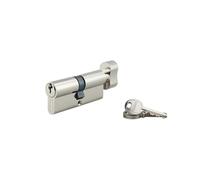 THIRARD Cylindre à bouton UNIKEY, 30B x 40 mm, 3 clés, Argent | Finition nickelée, bouton intérieur, système s'entrouvrant, 3 clés fournies, compatible portes standards, haute précision
