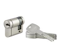THIRARD Cylindre de serrure double entrée T2, anti-effraction, 30 x 60 mm | Finition nickel, 5 clés fournies, double entrée, usage résidentiel, haute sécurité, installation facile, standard européen