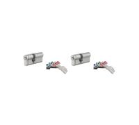 Lot de 2 cylindres de serrure double entrée T2, s'entrouvrant, 30x40mm, anti-perçage, 4 clés/cyl - THIRARD