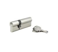 THIRARD Cylindre de serrure double entrée UNIKEY, 30 x 60 mm, nickelé | S'entrouvrant, 3 clés fournies, mécanisme à goupilles, montage standard, finition nickelée, haute compatibilité