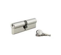 THIRARD Cylindre de serrure double entrée UNIKEY, 50 x 50 mm, 3 clés | Matériau nickelé, système s'entrouvrant, 3 clés fournies, compatible portes intérieures et extérieures, haute précision