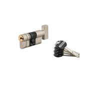 Cylindre de serrure à bouton Federal 2, 32Bx32mm, nickel, anti-arrachement, anti-perçage, 5 clés - THIRARD