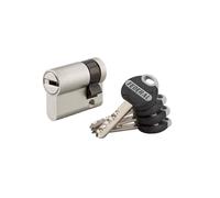 THIRARD Cylindre de serrure Federal, 30 x 10 mm, nickel, 4 clés | Demi-cylindre, finition nickel, protection anti-perçage, anti-arrachement, haute sécurité, porte de garage ou portail