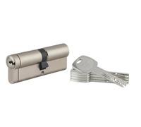 THIRARD Cylindre double Transit 1 UNIKEY, 40 x 50 mm, 5 clés, nickelé | Système s'entrouvrant, double entrée, finition nickelée, haute sécurité, compatible toutes portes