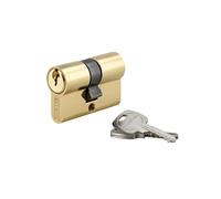 THIRARD Demi-cylindre de Serrure, 40 x 10 mm, Laiton, 3 Clés | Protection anti-arrachement, mécanisme à goupilles haute précision, finition laiton, compatible portes standards