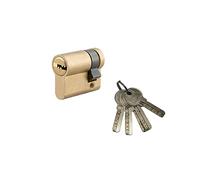 THIRARD - Demi-cylindre de serrure Tiger 6, 30x10mm, laiton, anti-arrachement, anti-perçage, 5 clés