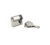 THIRARD Demi-cylindre de serrure UNIKEY, 30 x 10 mm, nickelé | S'entrouvrant, 3 clés fournies, mécanisme à goupilles, montage standard, finition nickelée, haute compatibilité