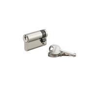 THIRARD Demi-cylindre de serrure UNIKEY, 45 x 10 mm, 3 clés, Argent | Matériau nickelé, système s'entrouvrant, 3 clés fournies, compatible portes de garage et portails, haute précision