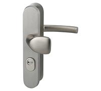THIRARD - Ensemble de Poignées de Sécurité Palière - Béquille et Aileron - Anodisé Inox - Pour Porte d'Entrée - Entr'Axes 216 mm - Finition Aluminium - Carré 7 mm - Gris