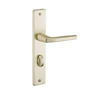 THIRARD - Ensemble de Poignées Picardie à Condamnation pour Sanitaire - Aluminium Anodisé - Usage Salle de Bain et Toilette - Carré 7 mm - Entr'Axes 195 mm - Finition Champagne - Jaune/Doré