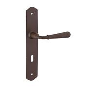 THIRARD - Ensemble de poignées pour porte de chambre Charon trou de arré 7mm, entr'axes 195mm, acier rouillé - THIRARD