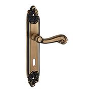 THIRARD - Ensemble de Poignées pour Porte de Chambre Louis XV - Alliage Fondu - Usage Pratique - Trou de Clé - Entr'Axes 195 mm - Finition Laiton Vieilli - Jaune/Doré