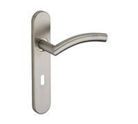 THIRARD - Ensemble de Poignées pour Porte de Chambre Ouranus - Inox Brossé - Trou de arré 7 mm - Entr'Axes 195 mm - Esthétiques et Pratiques - Gris