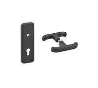 THIRARD - Ensemble de Poignées pour Porte de Garage - Tirage - Plaque de Propreté - Carré 8 mm - Entraxes 70 mm - Zingué Noir - Sécurisé - Installation Facile