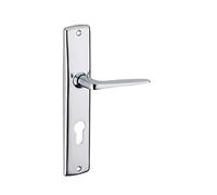 THIRARD - Ensemble de Poignées pour Porte d'Entrée Demeter - Finition Chromé - Usage Pratique - Design Élégant - Trou de Cylindre - Monobloc - Carré 7 mm - Entr'Axes 195 mm - Gris