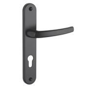 THIRARD - Ensemble de Poignées pour Porte d'Entrée Sultane - Zamak Fondu - Usage Pratique - Trou de Cylindre - Entr'Axes 195 mm - Carré 7 mm - Finition Noir - Noir